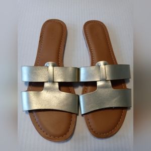 J. CREW Women's Gold Metallic Sandals Size 8